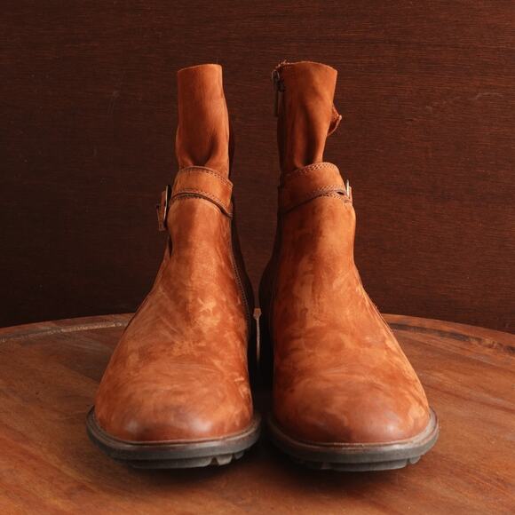 Paul Green Boots Womens SZ UK 6 US 8.5 Brown Denver Suede Ankle Zip Western Moto - Picture 3 of 16